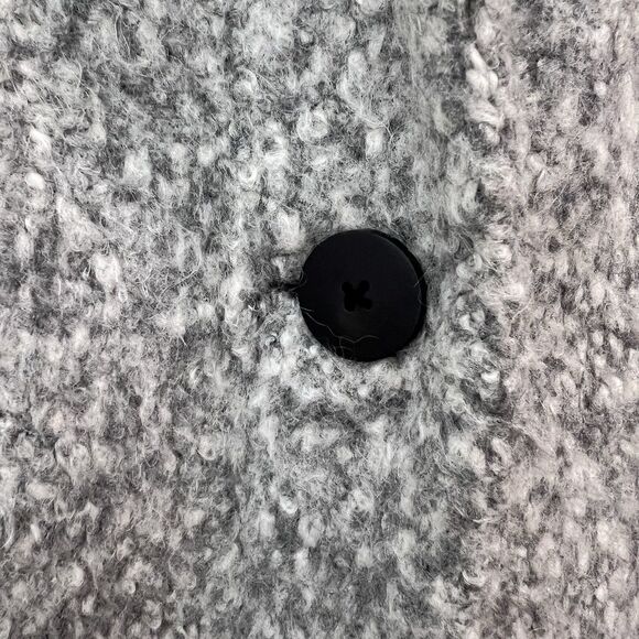 ZAC Posen Bouclé Wool Blend Coat Women Gray Size 10 Longline Textured Jacket - Picture 9 of 16